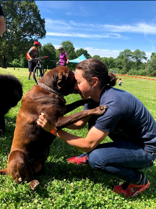 woman with dog