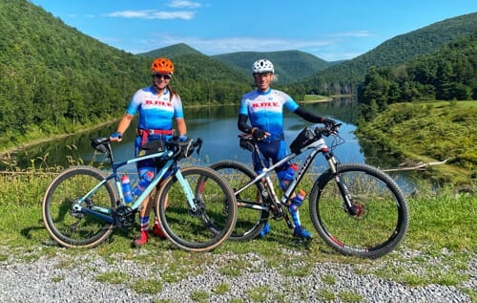 Megan and Loren on bikes