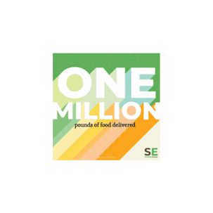 One Million pounds of food delivered with Sharing Excess Logo