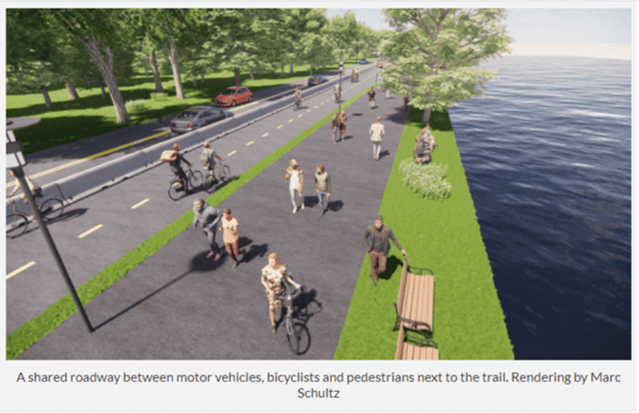 Illustration of MLK proposed design by Bicycle Coalition of Greater Philadelphia