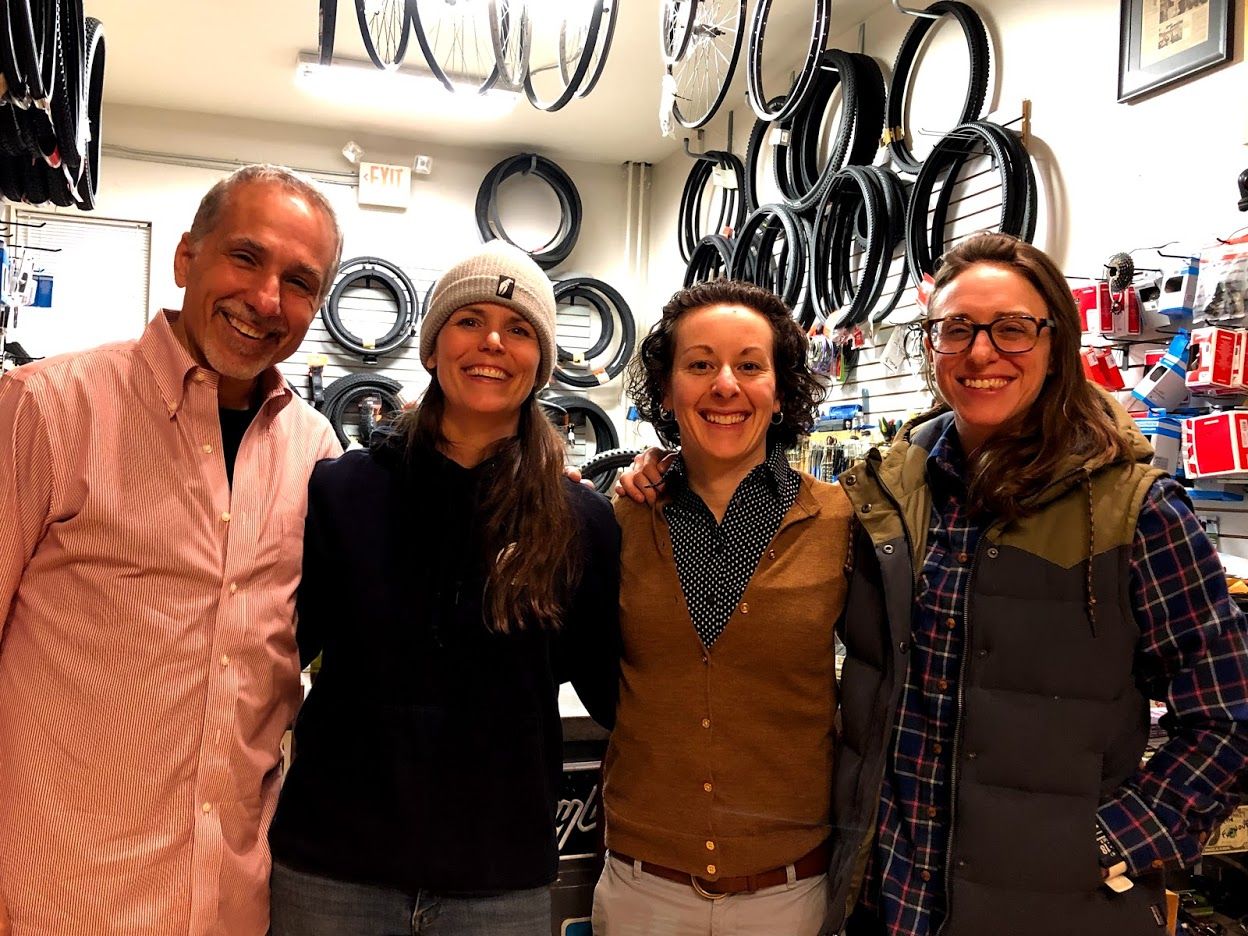 Attorney Joseph Piscitello, Lisa Ronca, Attorney Arley Kemmerer and Bicycle Mechanic Rachel Rubino.