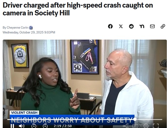 6ABC reporter Cheyenne Corin interviews Cycling attorney Joseph Piscitello